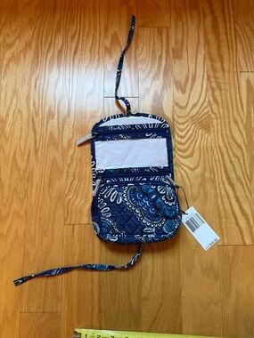 Vera Bradley Navy and White Quilted Paisley Hanging Jewelry Case